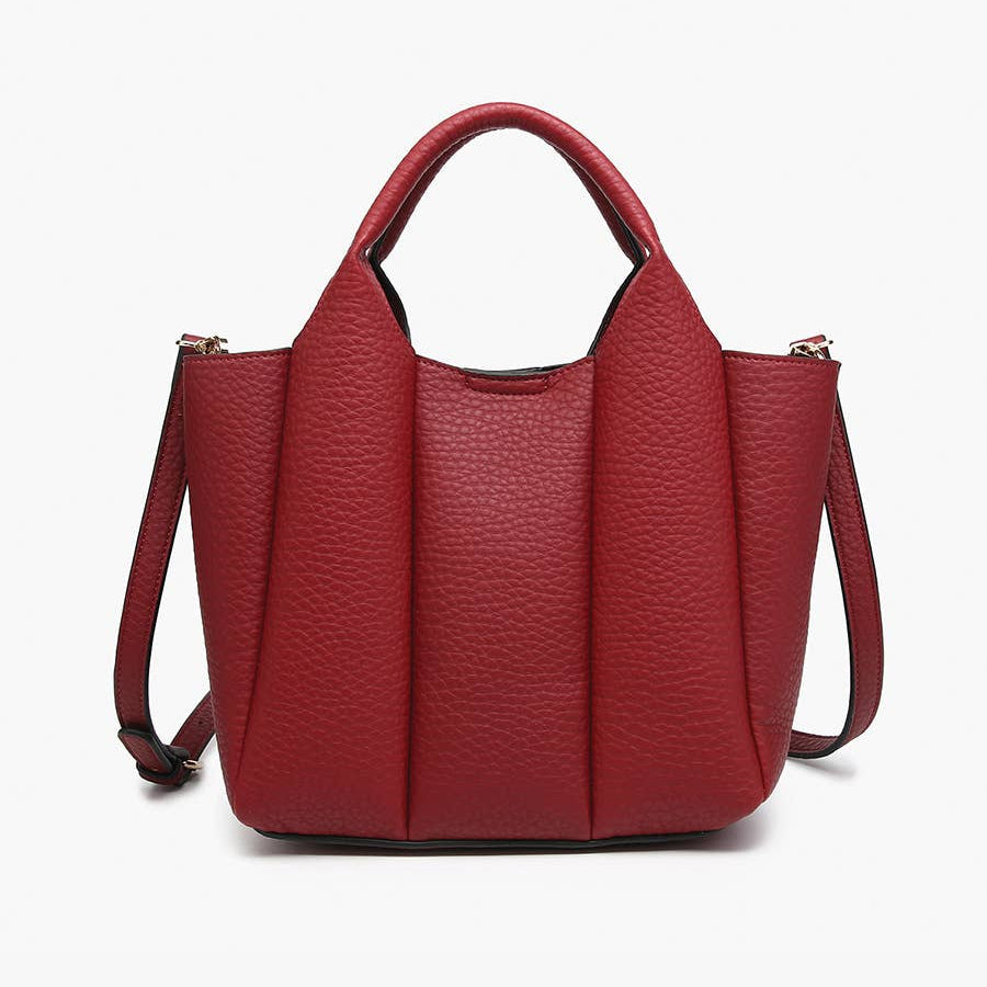 Maddox Paneled Satchel w/ Long Strap: Merlot
