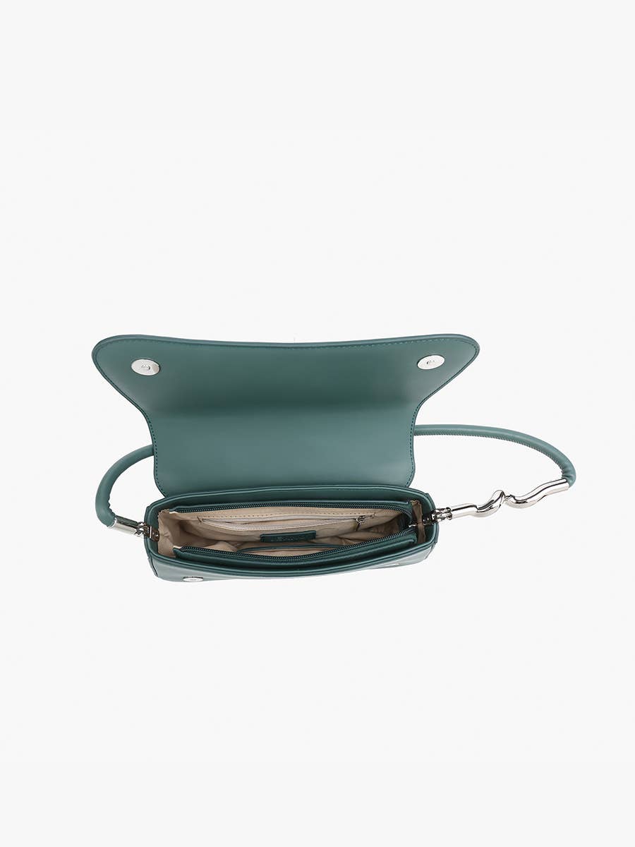 Toronto Detailed Edge Shoulder Bag: Dusty Blue
