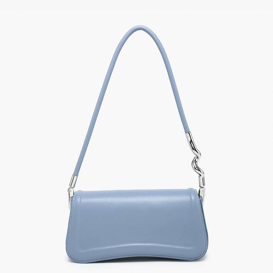 Toronto Detailed Edge Shoulder Bag: Dusty Blue