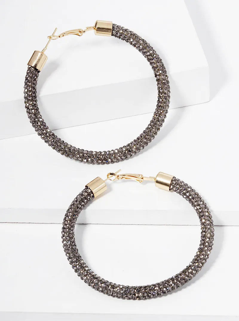 Rhinestone Tube - Hematite