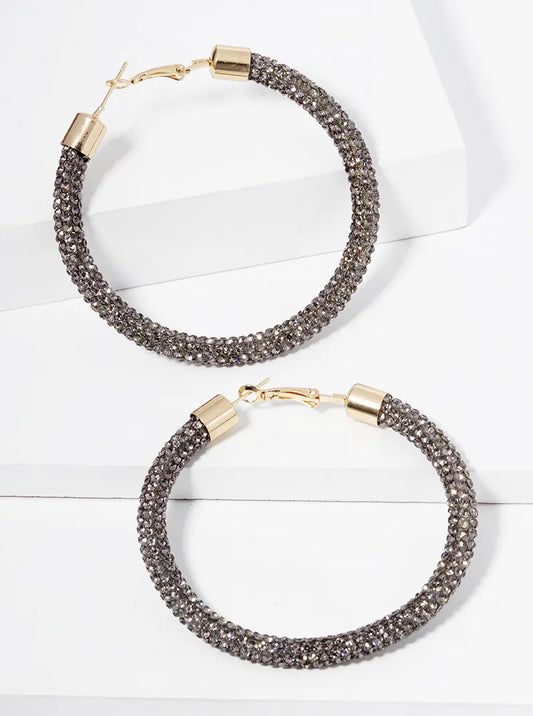 Rhinestone Tube - Hematite