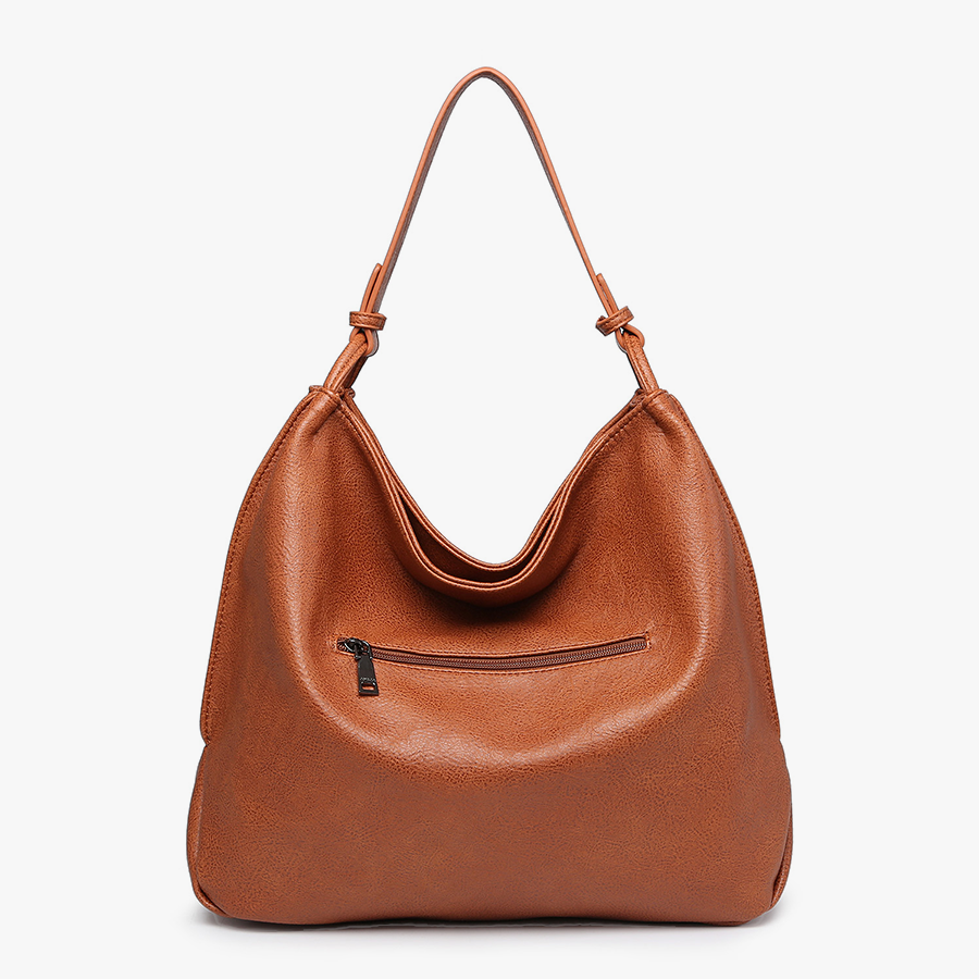 Gina Rustic Tote w/ Inner Compartment: Brown