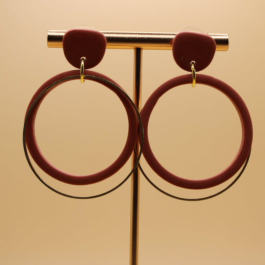 Double Hoop Me - Burnt Orange
