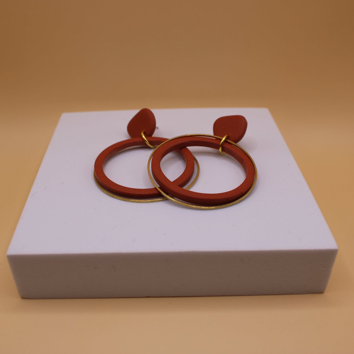 Double Hoop Me - Burnt Orange