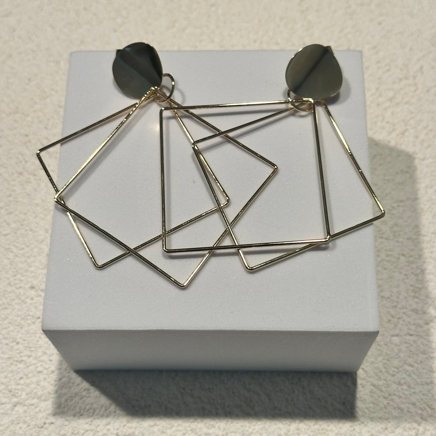 Geo Shape Dangle Gold Dipped Earrings