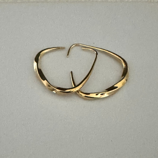 14K GOLD DIPPED OPEN TRIANGLE SHAPE SILVER EARRINGS