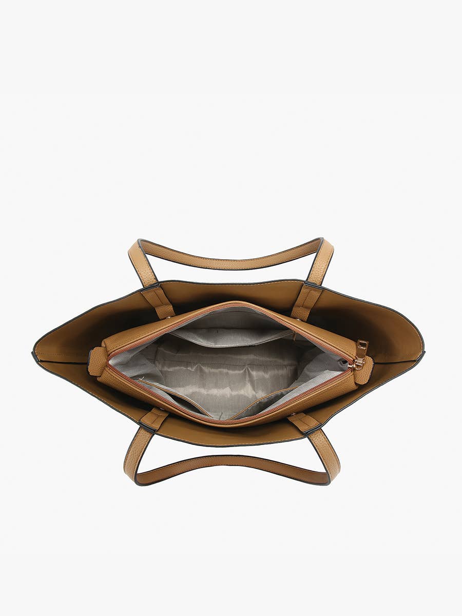 Millie Classic Paneled Tote: Dark Plum