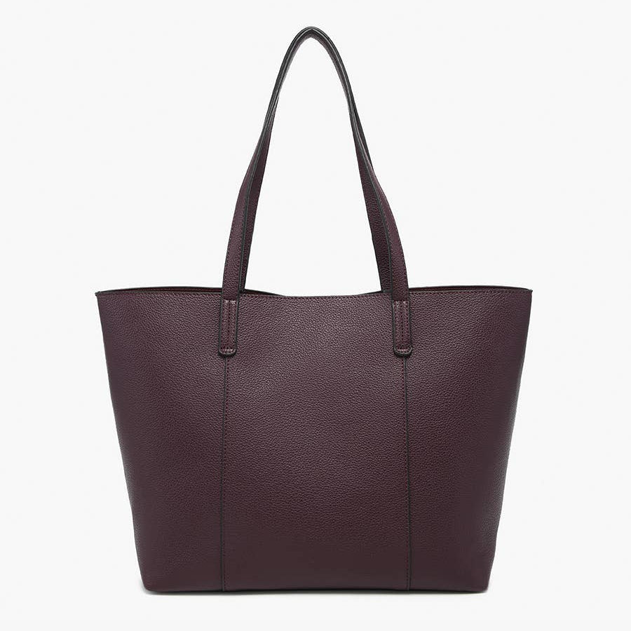 Millie Classic Paneled Tote: Dark Plum