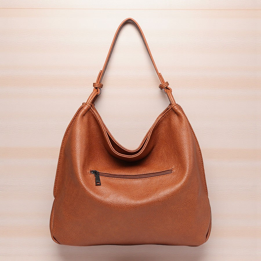 Gina Rustic Tote w/ Inner Compartment: Brown
