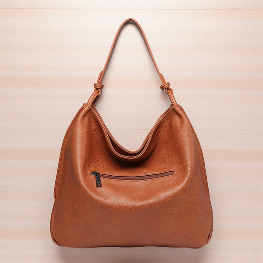 Gina Rustic Tote w/ Inner Compartment: Brown