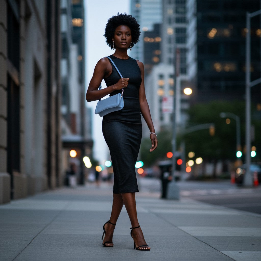 Toronto Detailed Edge Shoulder Bag: Dusty Blue