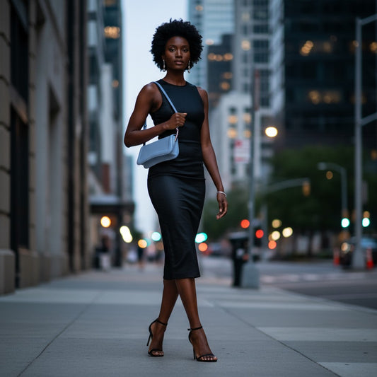 Toronto Detailed Edge Shoulder Bag: Dusty Blue